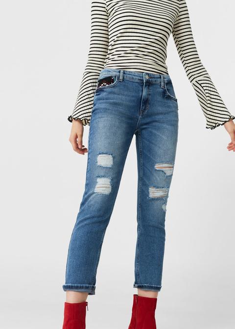 Jeans Straight Jaquard