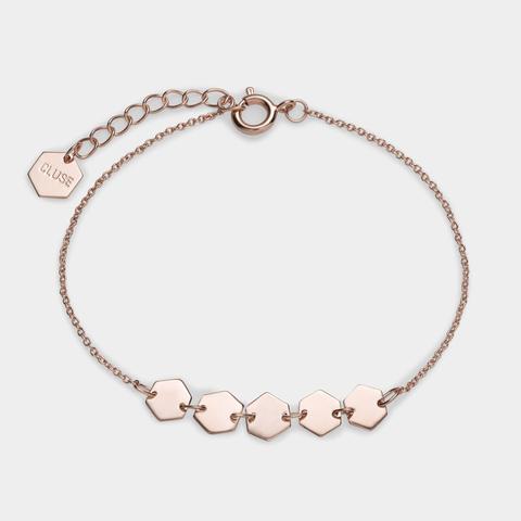 Essentielle Rose Gold Hexagons Chain Bracelet