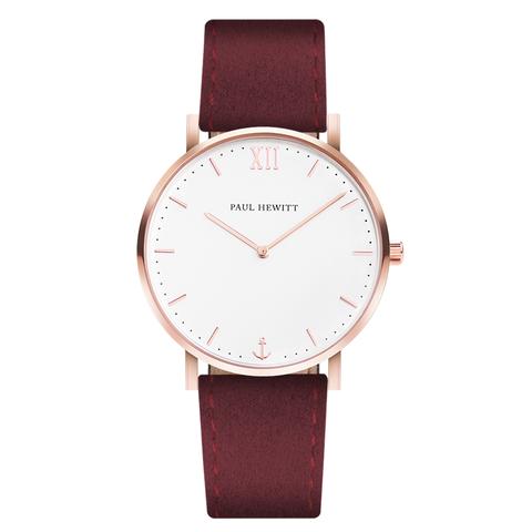 Reloj Sailor Line White Sand Ip Rosa Alcantara Dark Berry