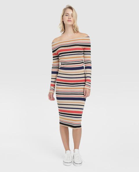 Fórmula Joven - Vestido Midi De Mujer De Canalé