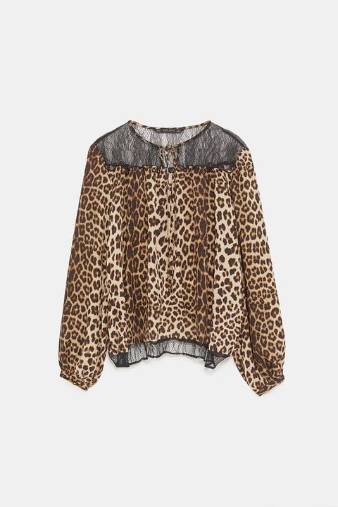 Top Stampa Animalier Design Abbinato