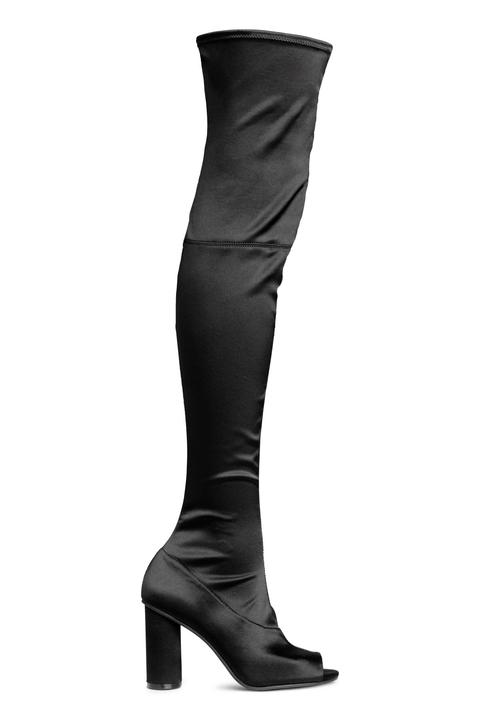 Overknee-stiefel Aus Satin