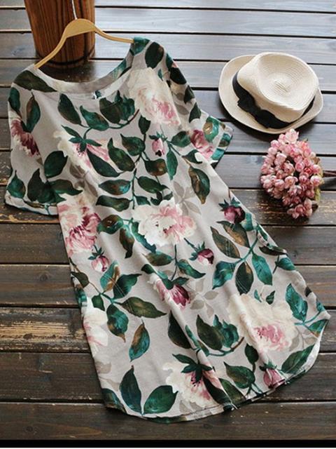 Floral Una Línea De Vestidos Ocasional