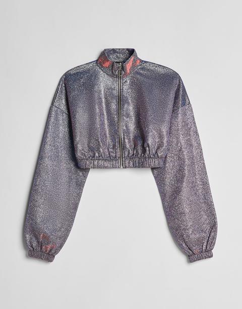 Chaqueta Cropped Metalizada