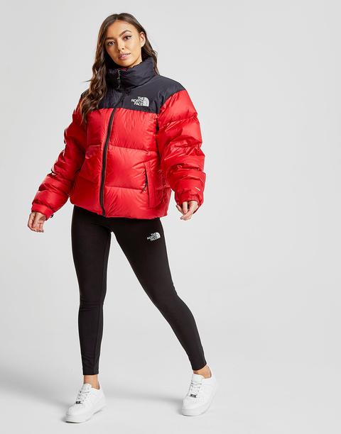 red womens north face jacket