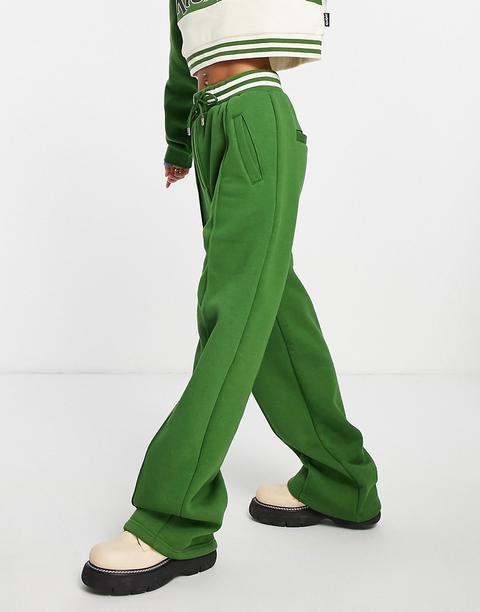 Kickers Straight Leg Varsity Style Jogger Co-ord-green