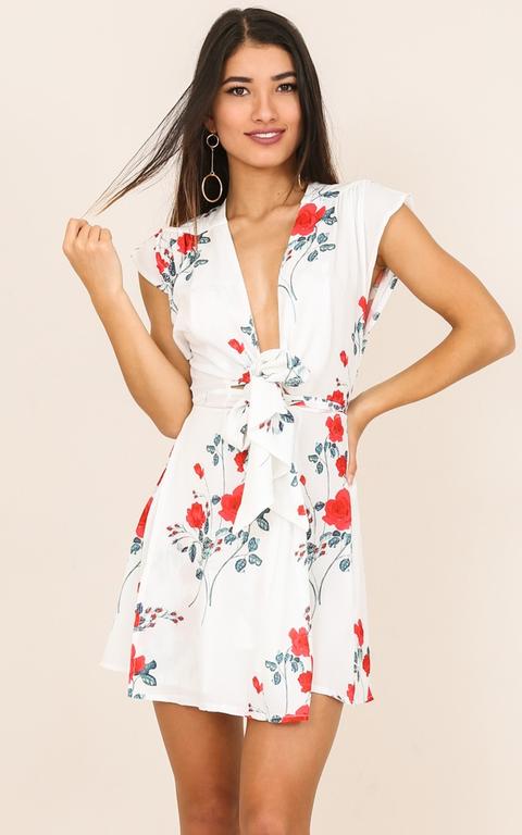 Summer Sweet Dress In White Floral