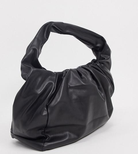 Glamorous Exclusive Slouchy Ruched Tote Bag In Black