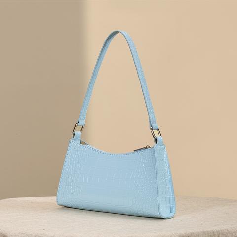 Croc Embossed Baguette Bag