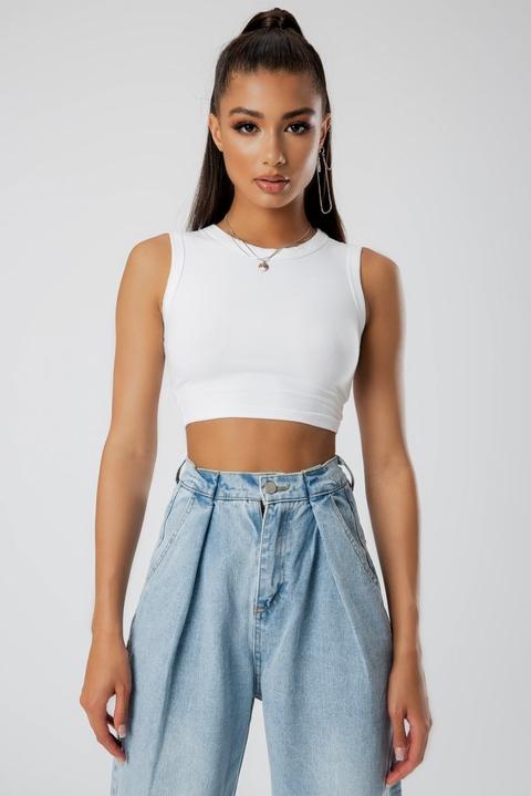 Zelda Fit Crop Top- White