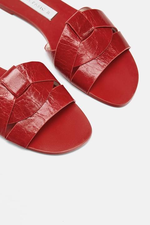 Zara Leather Crossover Sandals/Slippers (Camel Brown), Women's Fashion,  Footwear, Sandals on Carousell