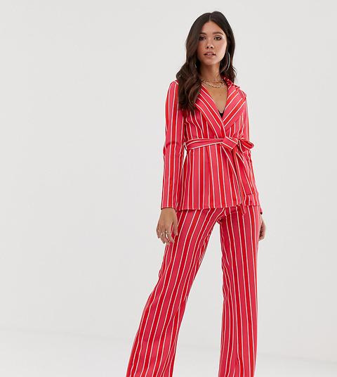 Missguided - Pantaloni A Righe Rosa In Coordinato - Rosa