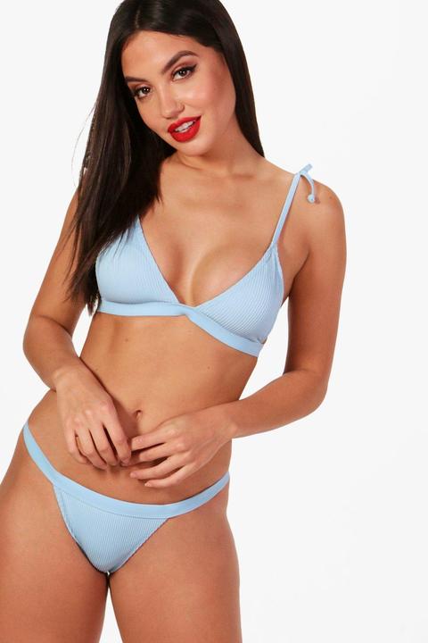 Jacquard Stripe Clean Triangle Bikini