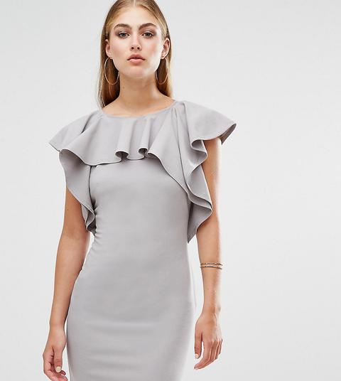 Missguided - Vestitino Con Volant - Grigio