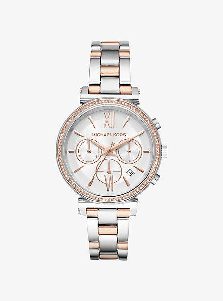 Mk Montre Sofie Bicolore À Pierres Pavées - Deux Tons(argent) - Michael Kors