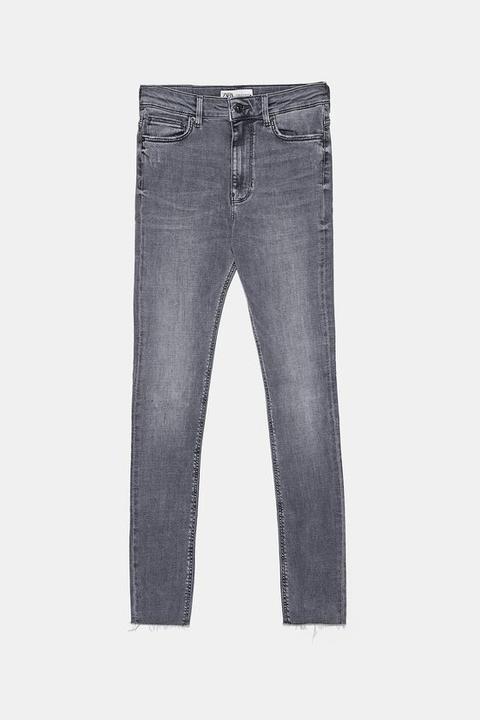 High-waist-jeans Im Skinny-fit Zw Premium In Lead Grey