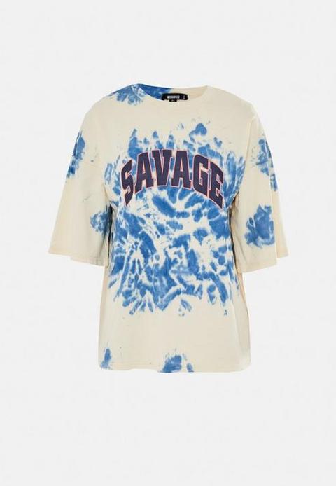 Yellow Tie Dye Savage Drop Shoulder T Shirt, Yellow