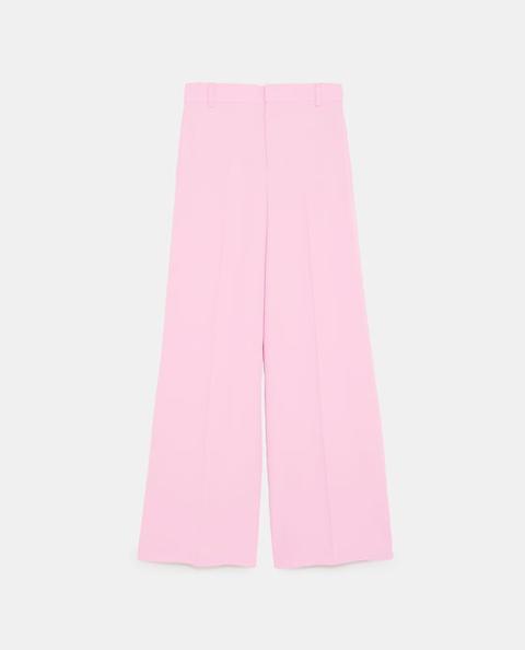 zara pink wide leg trousers