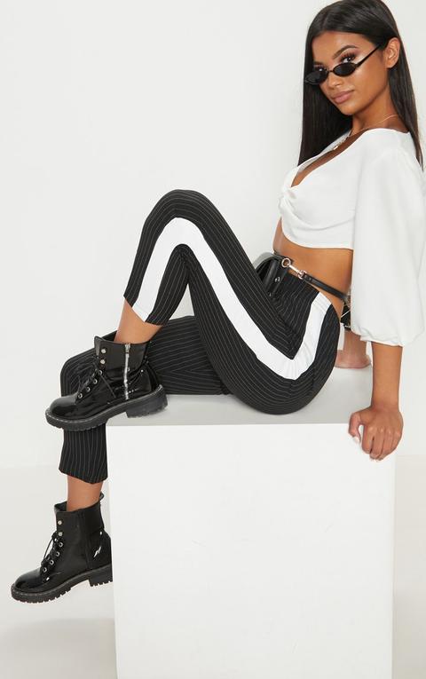 side stripe cigarette trousers