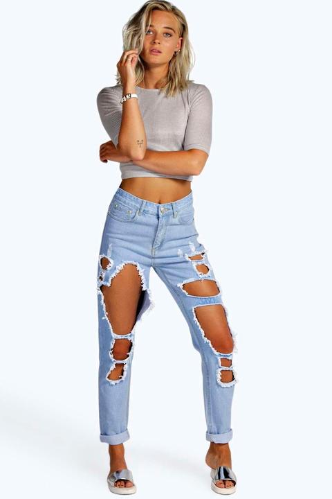Mom Jeans A Gamba Strappata