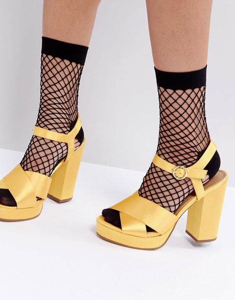 Asos - Calzini Alla Caviglia A Rete Oversize Con Tallone Rinforzato - Nero
