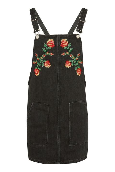 Moto Tapestry Denim Pinafore Dress
