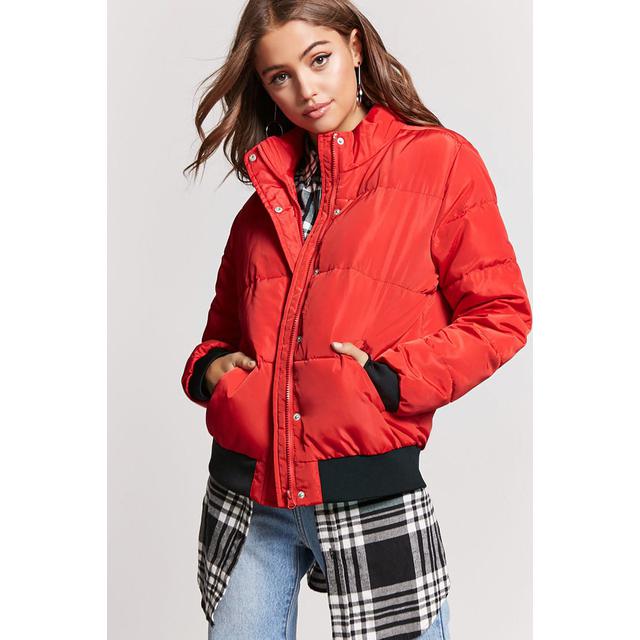 forever 21 red puffer jacket