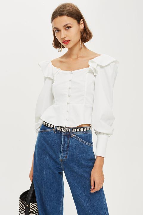 Ruffle Structured Blouse