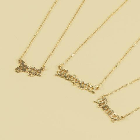 3 Pièces Fille Collier Avec Pendentif De Lettre