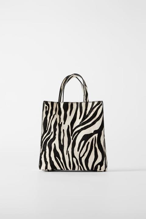 Bolso Mini Shopper Piel Estampado Animal