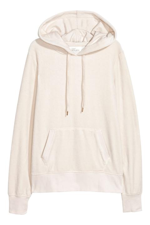 H & M - Худи Из Велюра - Beige