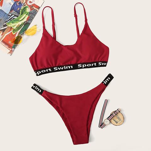 Set Bikini Con Fasce Di Lettera