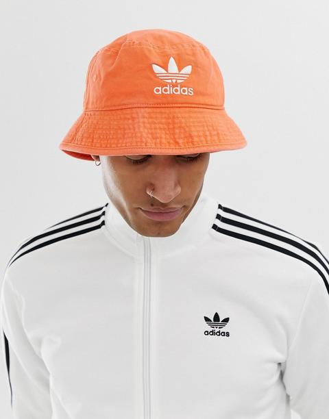 Adidas Originals Bucket Hat In Orange-red