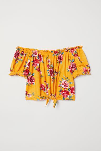 H & M - Top A Spalle Scoperte - Giallo