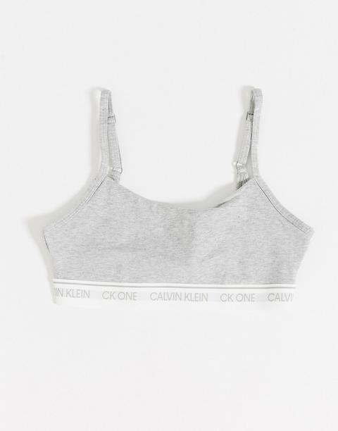 Calvin Klein Ck One Cotton Unlined Bralette In Grey