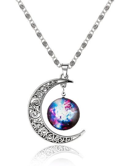 Collar Colgante Sun Moon Plata