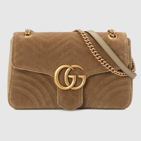 Gg Marmont Velvet Medium Shoulder Bag