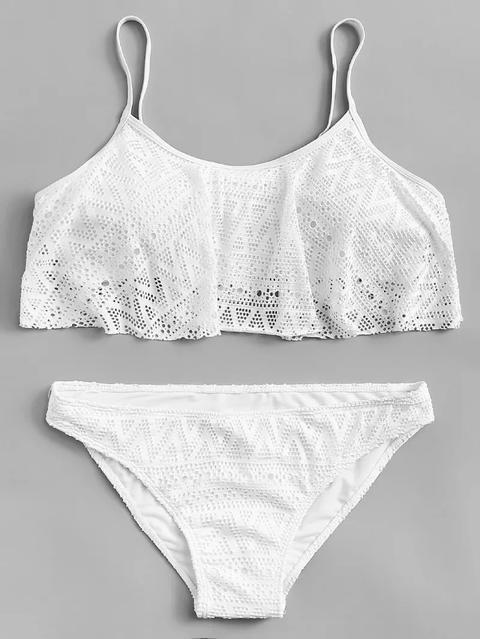 Plus Lace Overlay Bikini Set