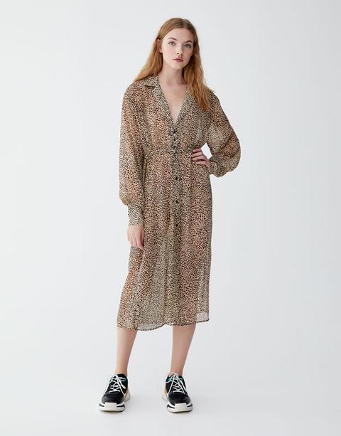 pull and bear leopard print dress