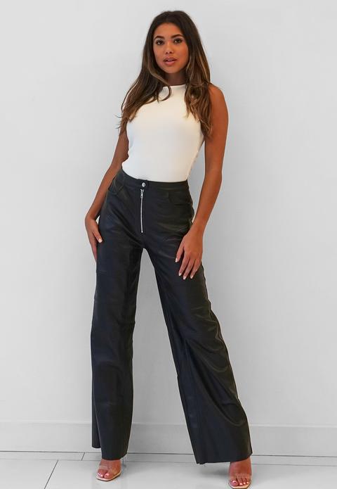 Pantalon Ample En Similicuir Noir