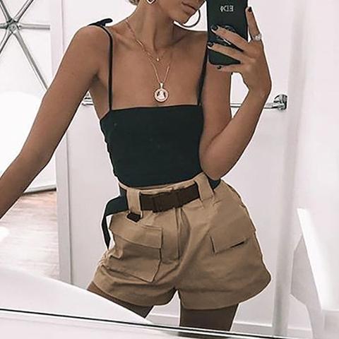 high waisted safari shorts