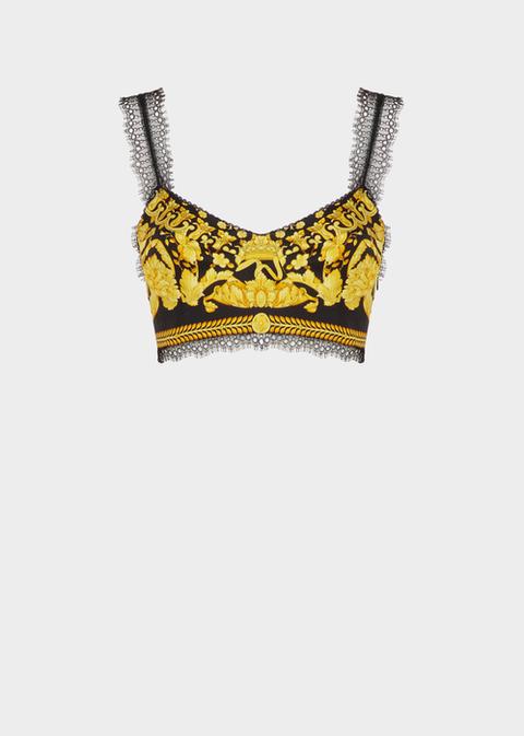 Top Brassière Con Stampa Baroque Fw'91