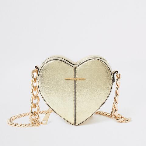 gold heart bag