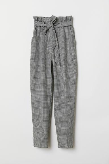 H & M - Pantaloni Vita A Sacchetto - Bianco