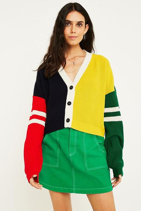 Uo Colour Block Cardigan