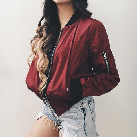 Brittany Reversible Bomber Jacket (burgundy)