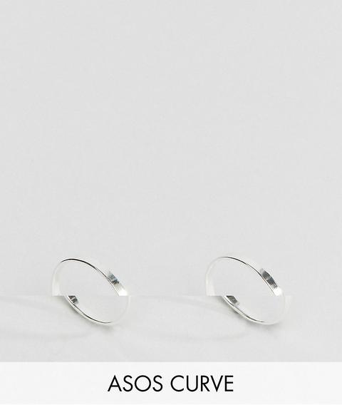 Pack De 2 Anillos Planos En Plata De Ley De Asos Curve