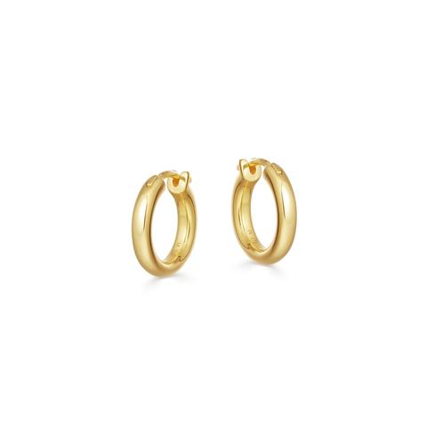 Mini Tunnel Hoop Earrings 18ct Gold Vermeil