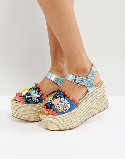 Alpargatas Con Plataforma Plana Tropical Paradise De Asos