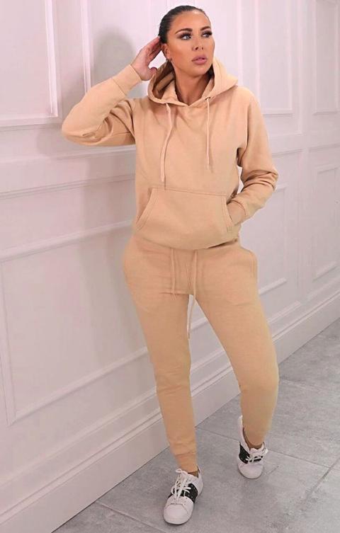 Nude Hoodie & Joggers Tracksuit Set - Bellamy